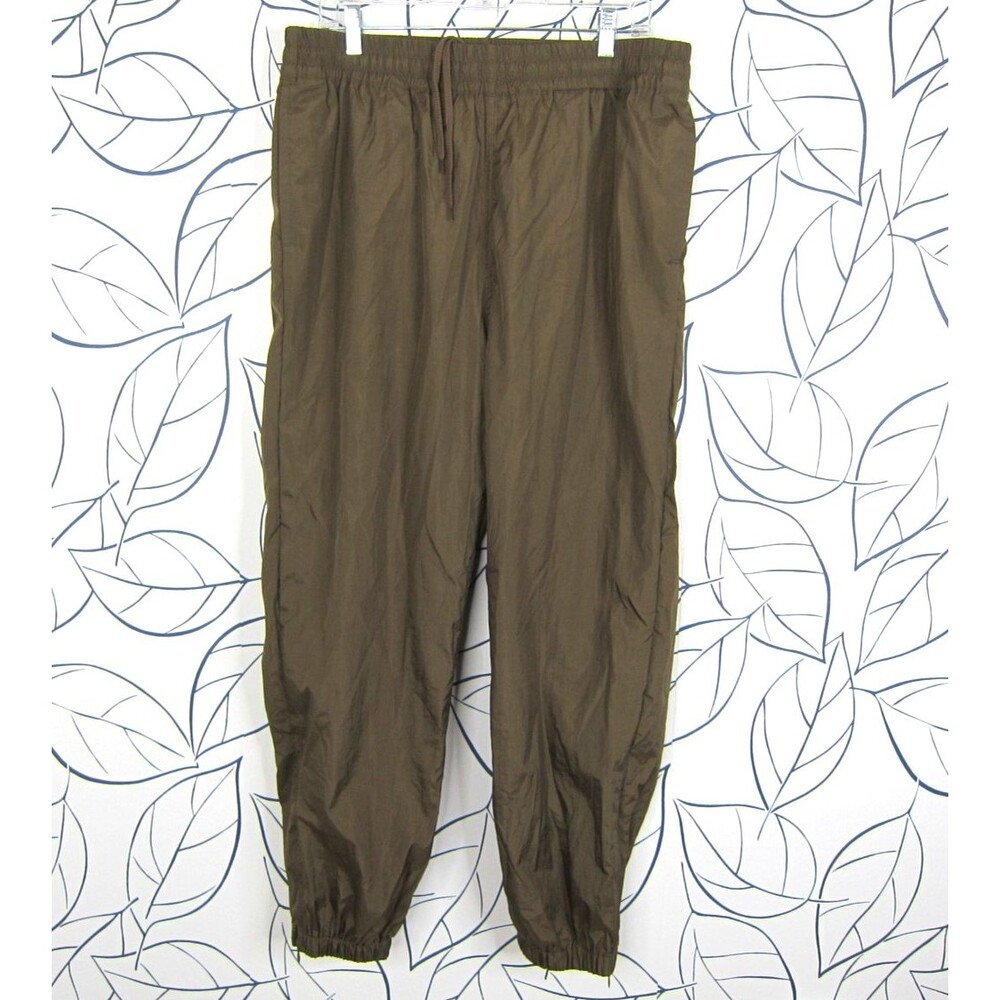 Weekday Men’s Brown Andrew Woven Joggers Nylon Track Pants Size L NWOT